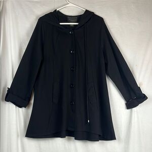 Black Christian Siriano Soft Light Hooded Jacket